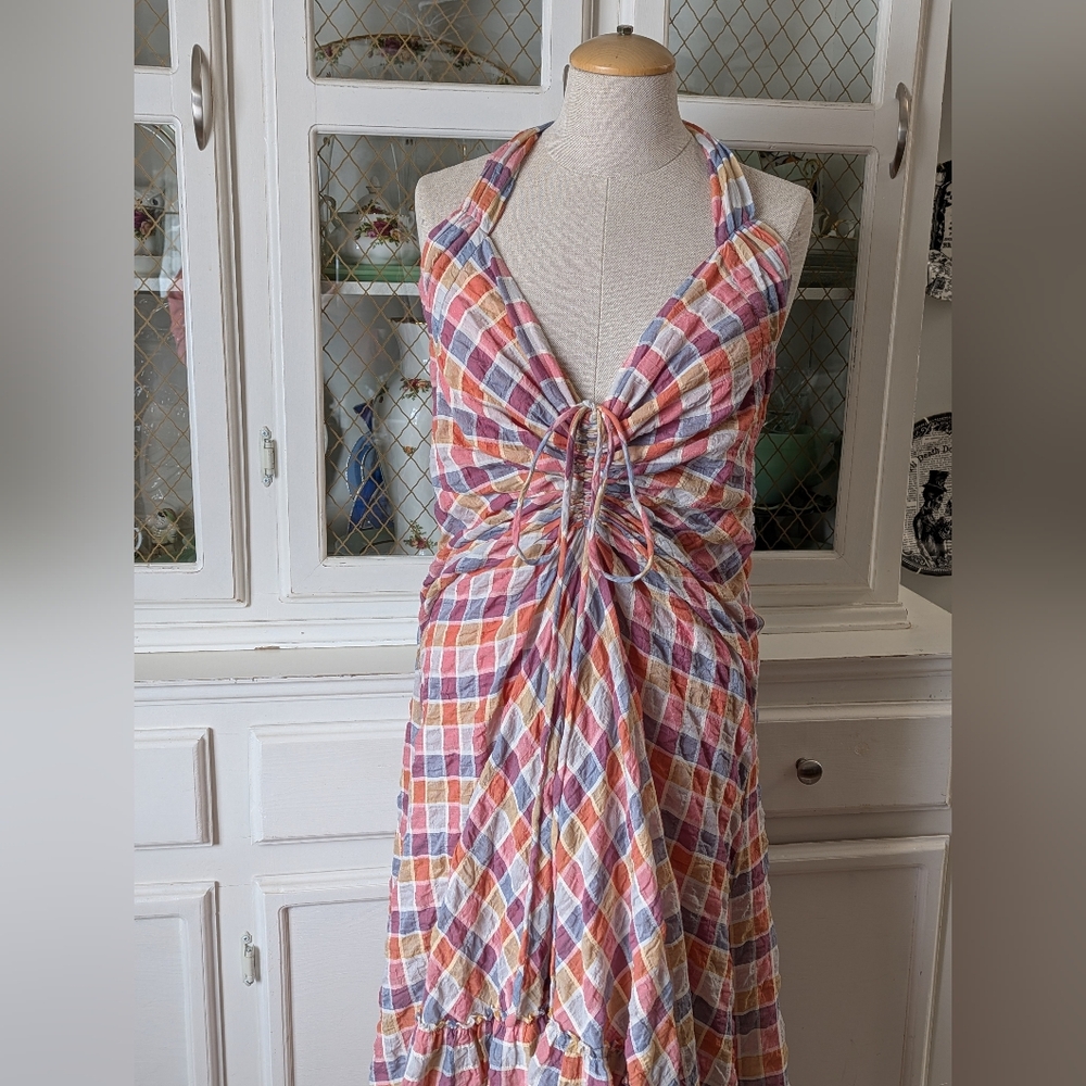 Free People Multi-Color Plaid Maxi Dress - Picture 2 of 8